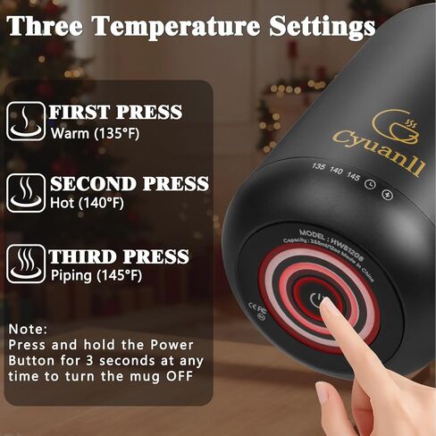 كوب القهوة المسخن مع وظيفة الإغلاق التلقائي ، والقدح في درجة حرارة التسخين الذاتي مع الغطاء والملعقة ، والقدح الذكية أكثر دفئا للقهوة ، و 3 بيئات درجات الحرارة ، والهدايا للرجال والنساء (أسود 12 أوقية) in Kuwait