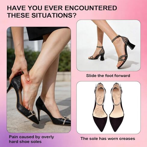 3/4 Invisible High Heel Cushion Inserts for Women, Anti-Foot Sliding Forward Insoles, Shock & Sweat Absorbent Comfort Shoe Pads Insoles for High Heels, Sandals & Flats in Saudi Arabia