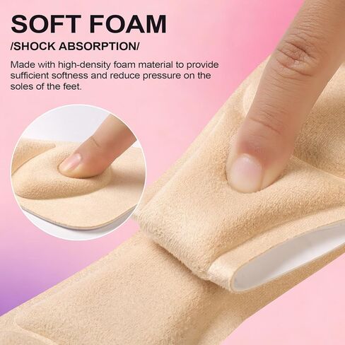 3/4 Invisible High Heel Cushion Inserts for Women, Anti-Foot Sliding Forward Insoles, Shock & Sweat Absorbent Comfort Shoe Pads Insoles for High Heels, Sandals & Flats in Saudi Arabia