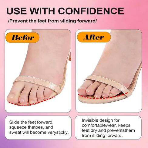 3/4 Invisible High Heel Cushion Inserts for Women, Anti-Foot Sliding Forward Insoles, Shock & Sweat Absorbent Comfort Shoe Pads Insoles for High Heels, Sandals & Flats in Saudi Arabia