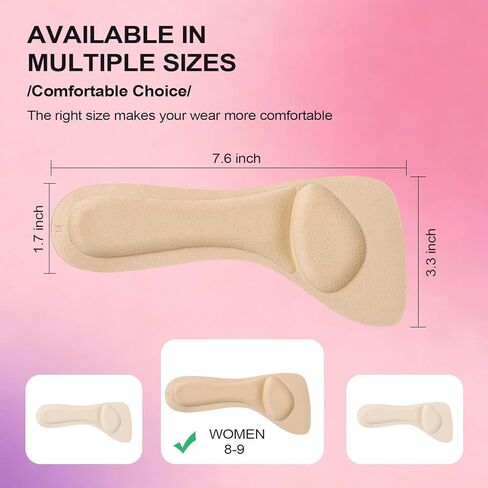3/4 Invisible High Heel Cushion Inserts for Women, Anti-Foot Sliding Forward Insoles, Shock & Sweat Absorbent Comfort Shoe Pads Insoles for High Heels, Sandals & Flats in Saudi Arabia