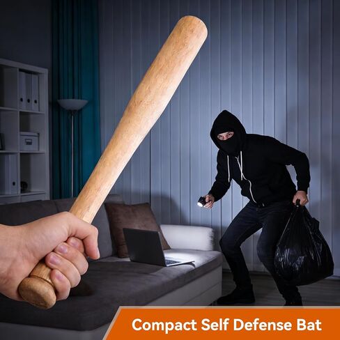 مضرب بيسبول خشبي صغير مقاس 18 بوصة، مضرب بيسبول خشبي قصير محمول للسلامة المنزلية والأمن الشخصي in Kuwait