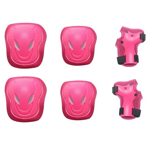 Adjustable Knee & Elbow Pads Set with Wrist Guards - Protective Gear for Skateboarding, Cycling & Roller Skating - M, Pink in Saudi Arabia