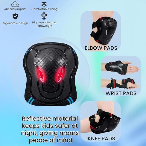 Adjustable Knee & Elbow Pads Set with Wrist Guards - Protective Gear for Skateboarding, Cycling & Roller Skating - M, Pink in Saudi Arabia
