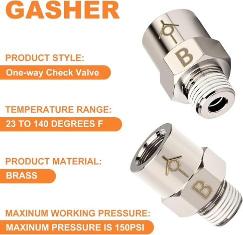 GASHER 1Pc One-Way Non-return Check Valve 1/8" Male x 1/8" Female Thread, Prevent Water Back-flow in Saudi Arabia