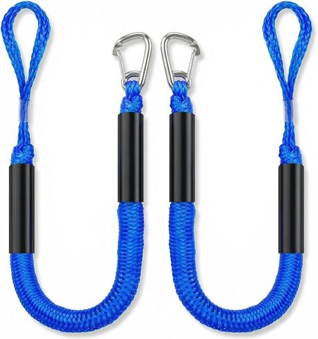 خطوط رصيف بنجي للقوارب، خط إرساء PWC وJet Ski بطول 2 قدم، حبال رسو شديدة التحمل لرسو السفن، عبوة من قطعتين in Kuwait