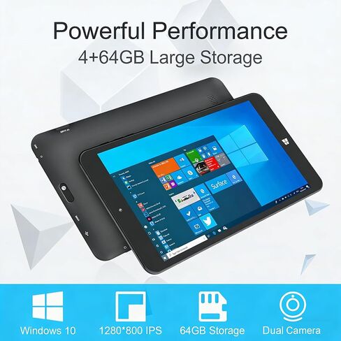 10.1 بوصة Windows Tablet Home ، 6GB RAM 64GB ROM Windows 11 Tablets Computer ， Intel Celeron N4000 ، IPS 1280X800 2.8 GHz ، 2MP+5MP Dual Camera ، 6000mAh Battery in Kuwait