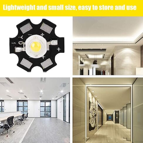 xuuyuu 25 قطعة رقاقة LED، رقاقة LED عالية الطاقة - 3 وات عالية السطوع مدمجة مصدر ضوء LED لمبة كشاف خرز لمصباح إضاءة DIY (أبيض 6000-6500K) in Kuwait