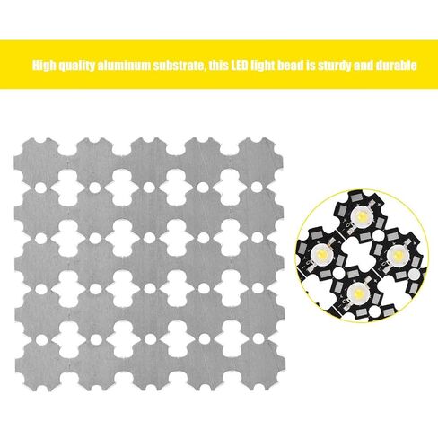 xuuyuu 25 قطعة رقاقة LED، رقاقة LED عالية الطاقة - 3 وات عالية السطوع مدمجة مصدر ضوء LED لمبة كشاف خرز لمصباح إضاءة DIY (أبيض 6000-6500K) in Kuwait