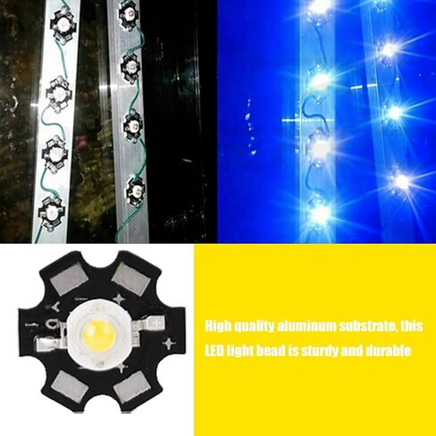 xuuyuu 25 قطعة رقاقة LED، رقاقة LED عالية الطاقة - 3 وات عالية السطوع مدمجة مصدر ضوء LED لمبة كشاف خرز لمصباح إضاءة DIY (أبيض 6000-6500K) in Kuwait