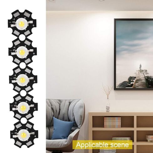 xuuyuu 25 قطعة رقاقة LED، رقاقة LED عالية الطاقة - 3 وات عالية السطوع مدمجة مصدر ضوء LED لمبة كشاف خرز لمصباح إضاءة DIY (أبيض 6000-6500K) in Kuwait