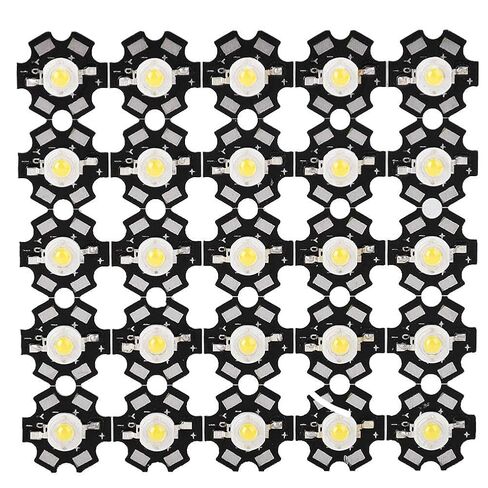 xuuyuu 25 قطعة رقاقة LED، رقاقة LED عالية الطاقة - 3 وات عالية السطوع مدمجة مصدر ضوء LED لمبة كشاف خرز لمصباح إضاءة DIY (أبيض 6000-6500K) in Kuwait