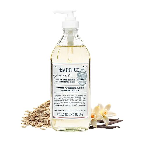 BARR-CO. Hand Soap – Natural Liquid Soap with Oat, Vanilla & Vetiver, Moisturizing Vegan Formula for Bathroom & Kitchen, Original Scent 16fl oz in Kuwait