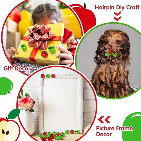Daifunli 60 PCS MINI Apple for Toke School Resin Sharms Tiny Resin Apples Decore التماثيل الاصطناعية للفاكهة لديكور الحفلات الحرف DIY (RED) in Saudi Arabia