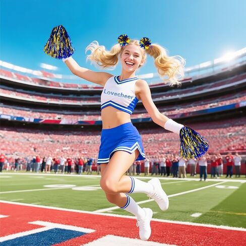 5 قطع من Lovecheer بوم بومس للتشجيع والكريات من حبل الشعر زي المشجع لكرة السلة وكرة القدم والرياضة والفريق الروحي لأداء الرقص in Kuwait