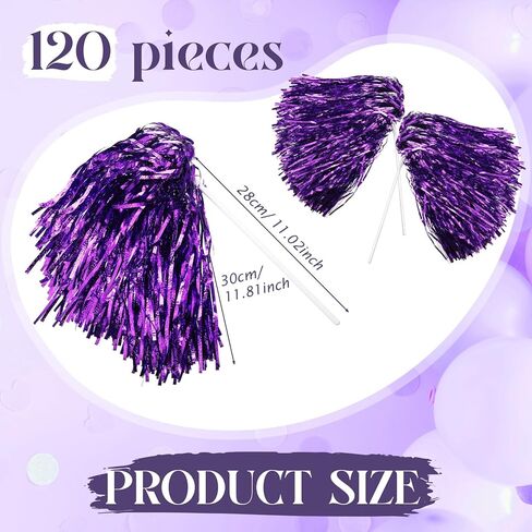120 Pcs School Spirit Shakers Bulk, Cheerleader Pom Poms for Adults Sports Team Party Dance Football Basketball Volleyball Homecoming Fan Celebration Sporting Event in Saudi Arabia