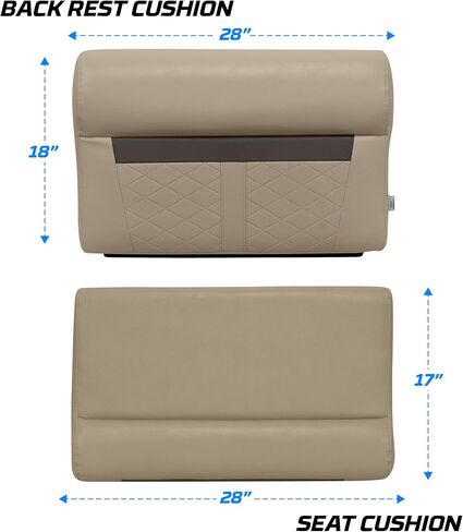 Wise DLX95-1900 DLX Series 28" Pontoon Bench Cushion Set - Neutral/Meteor in Saudi Arabia