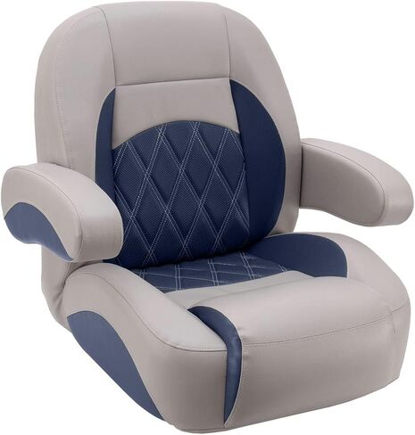 كرسي الكابتن العائم الفاخر منخفض الظهر من DeckMate - رمادي وكحلي in Kuwait