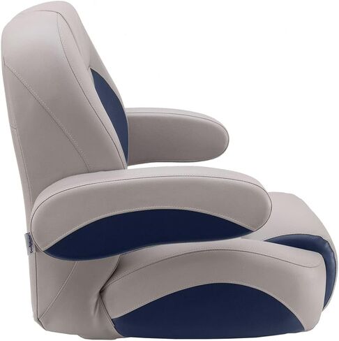 كرسي الكابتن العائم الفاخر منخفض الظهر من DeckMate - رمادي وكحلي in Kuwait