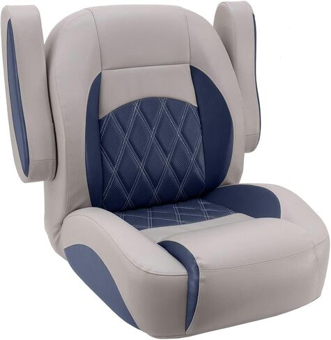 كرسي الكابتن العائم الفاخر منخفض الظهر من DeckMate - رمادي وكحلي in Kuwait