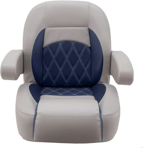 كرسي الكابتن العائم الفاخر منخفض الظهر من DeckMate - رمادي وكحلي in Kuwait