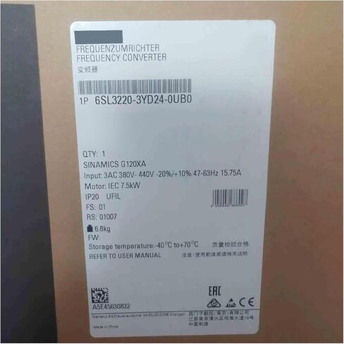 محول التردد المعجل 6SL3220-3YD24-0UB0 6SL32203YD240UB0 مختوم في صندوق ضمان لمدة سنة واحدة 6SL3220-3YD24-0UB0 in Kuwait