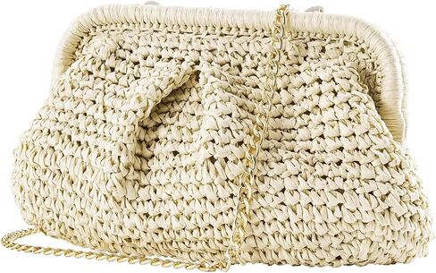 محافظ Geelyda Straw Clutch للنساء السحابة الزلابية حقيبة Crossbody Crossder Counter Counter Beach Beach Beach Bag in Kuwait