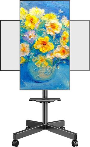 Mountup Rolling TV Stand Cart Mobile TV TV لأجهزة تلفزيون من 23 إلى 60 بوصة ، صورة 90 درجة إلى المناظر الطبيعية ، مائلة وتناوب ، حامل تلفزيوني محمول قابل للتعديل مع عجلات ، MAX VESA 400X400MM ، MU1114-B in Kuwait