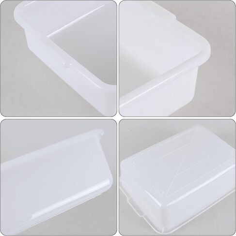12 عبوة من أحواض الحافلات التجارية بسعة 13 لتر، صندوق كبير للحافلات، أحواض أطباق المطاعم، باللون الأبيض in Kuwait