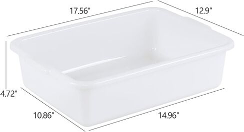 12 عبوة من أحواض الحافلات التجارية بسعة 13 لتر، صندوق كبير للحافلات، أحواض أطباق المطاعم، باللون الأبيض in Kuwait