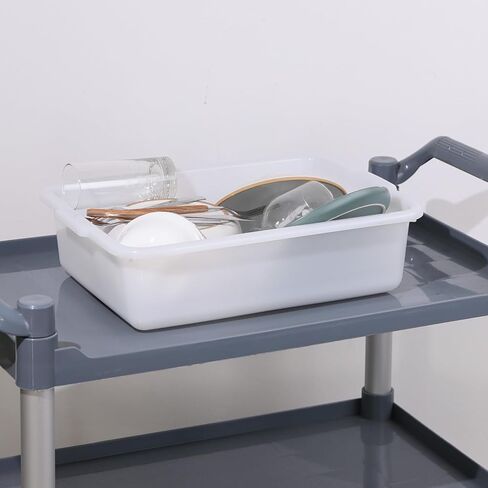 12 عبوة من أحواض الحافلات التجارية بسعة 13 لتر، صندوق كبير للحافلات، أحواض أطباق المطاعم، باللون الأبيض in Kuwait