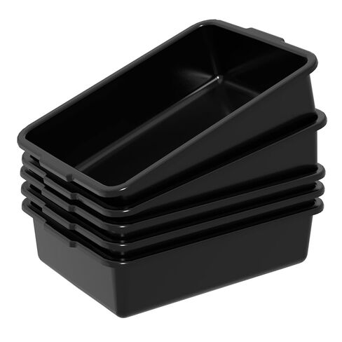 5 عبوات حوض غسيل بلاستيكي صغير سعة 8 لتر، صندوق حمل أحواض الحافلات التجارية، أسود in Kuwait