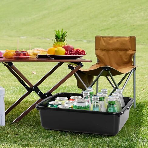 5 عبوات حوض غسيل بلاستيكي صغير سعة 8 لتر، صندوق حمل أحواض الحافلات التجارية، أسود in Kuwait