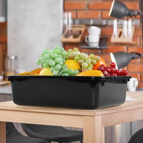 5 عبوات حوض غسيل بلاستيكي صغير سعة 8 لتر، صندوق حمل أحواض الحافلات التجارية، أسود in Kuwait