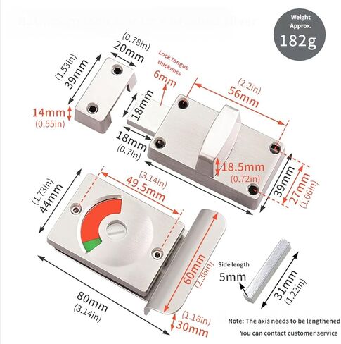 أقفال الحمام الخصوصية العامة هادئة دفع سبائك الزنك باب التقسيم سهلة التركيب التقسيم الأجهزة الأمنية أقفال الخصوصية العامة in Kuwait