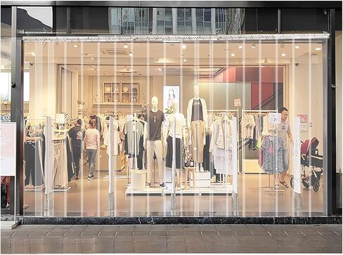 Transparent PVC Strip Door Curtain for Freezer & Cooler, Insulated Door Cover for Warehouse & Home, 195x200cm - Ideal for Bedroom, Living Room, Bathroom in Saudi Arabia