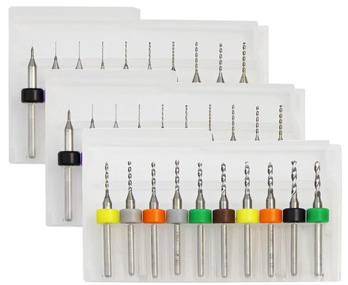 PCB Drill Bits Set, 30pcs Spiral Flute Carbide for Print Circuit Board Metal Stone Jewelry CNC Engraving (0.1-2.0mm) in Saudi Arabia