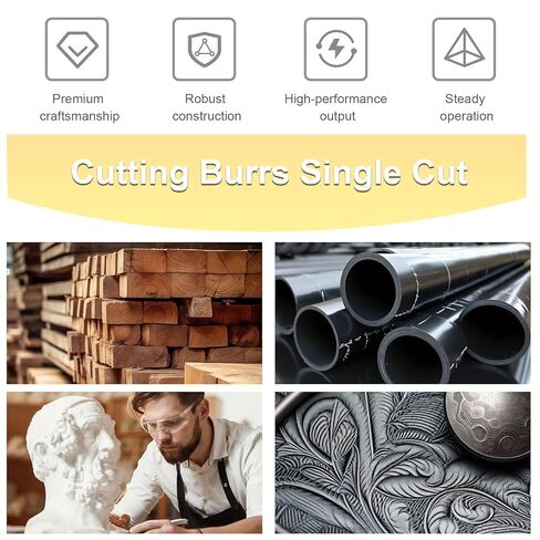 5Pcs HSS Woodworking Rotary File, Hex Shank Double Cut Metal Grinder Drill Bit, High Speed Steel Multi-Material Carving Tool for Wood, Resin, Metal, Stone, Dremel Drill Bits Compatible in Saudi Arabia