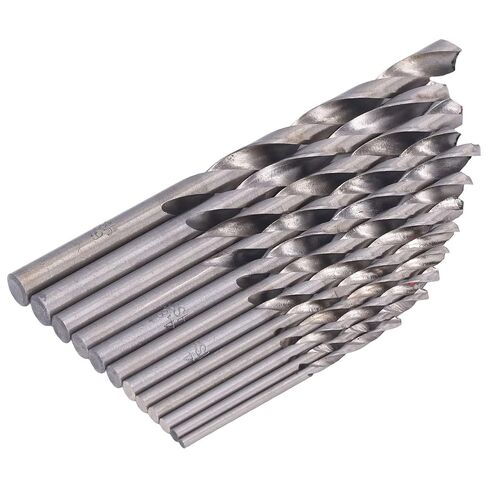 Round Drill Bits Set with Various Sizes and 135° Outer Angle for Woodworking and Metalworking (Silver) in Saudi Arabia