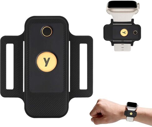 حامل حزام الساعة متوافق مع YubiKey 5/5C NFC، غطاء حافظة لمفتاح أمان Yubico، مرن، أسود in Kuwait