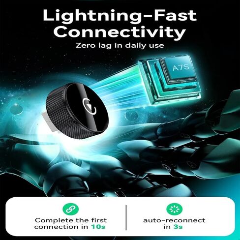 جهاز استقبال بلوتوث للسيارة من HICAS، محول سيارة بلوتوث AUX 3.5 ملم بخاصية إلغاء الضوضاء، جهاز استقبال صوت لاسلكي لسماعات الستيريو المنزلية/السلكية، مكالمات بدون استخدام اليدين، عمر بطارية 16 ساعة - فضي in Kuwait