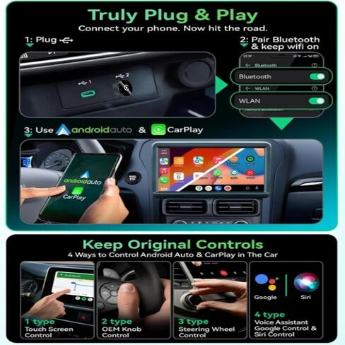 جهاز استقبال بلوتوث للسيارة من HICAS، محول سيارة بلوتوث AUX 3.5 ملم بخاصية إلغاء الضوضاء، جهاز استقبال صوت لاسلكي لسماعات الستيريو المنزلية/السلكية، مكالمات بدون استخدام اليدين، عمر بطارية 16 ساعة - فضي in Kuwait