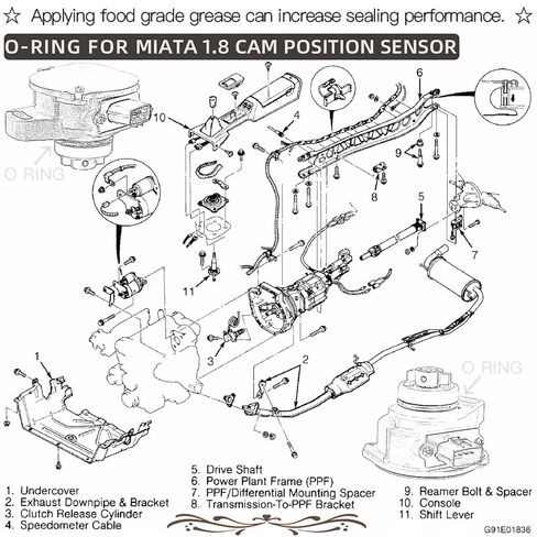 استبدال CAS O Ring Kit لـ Miata 1.8 L محرك عمود الحدبات مستشعر موضع يناسب 94-97 إصلاح تسرب النفط الختم in Kuwait