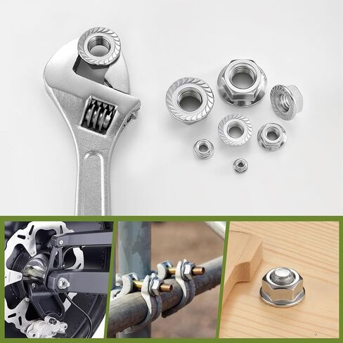 M10 Flange Nuts 32Pcs, Metric M10-1.5mm Serrated Flange Hex Nuts 304 Stainless Steel 18-8, Bright Plain Finish in Kuwait