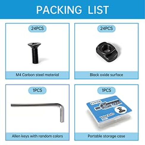 24-Piece M4T-Nuts and Screws Kit with Storage Box - Compatible with Standard M-Lok Rail Systems in Saudi Arabia