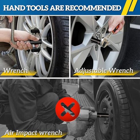 7 Spline Lug Nut Key Set - Thin Wall Spline Socket Removal Tool Kit for Aftermarket Wheels, Reinforced Cr-Mo Steel Dual Hex Drive (3/4" & 13/16") with 3/8" Drive and Storage Case,Black in Kuwait