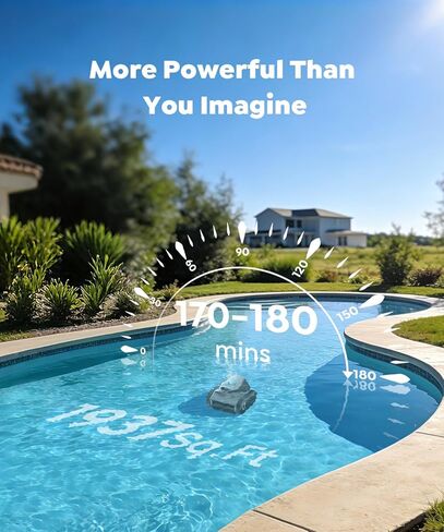 منظف ​​حمام السباحة الآلي C1، 170-180 دقيقة، شفط قوي للغاية، تنظيف الجدران وخط الماء، مكنسة حمام السباحة لحمامات السباحة الداخلية، ترشيح مزدوج، ملاحة ذكية، دعم التطبيقات in Kuwait