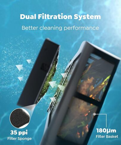 منظف ​​حمام السباحة الآلي C1، 170-180 دقيقة، شفط قوي للغاية، تنظيف الجدران وخط الماء، مكنسة حمام السباحة لحمامات السباحة الداخلية، ترشيح مزدوج، ملاحة ذكية، دعم التطبيقات in Kuwait