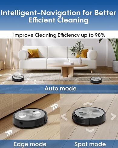 Robot Vacuum and Mop Combo, 5000Pa 3-in-1 Robotic Vacuum Cleaner, Brushless Motor, Tangle-Free Design, Smart App/Alexa Control, Auto Charging & Schedule, ideal for Pet Hair, Hard Floor and Carpet in Saudi Arabia