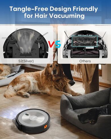 Robot Vacuum and Mop Combo, 5000Pa 3-in-1 Robotic Vacuum Cleaner, Brushless Motor, Tangle-Free Design, Smart App/Alexa Control, Auto Charging & Schedule, ideal for Pet Hair, Hard Floor and Carpet in Saudi Arabia